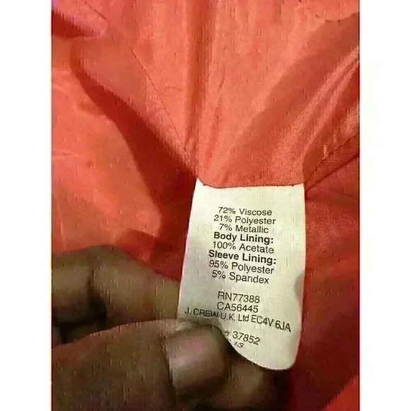 J. Crew Womens Blazer Orange Coral Two Button Schoolboy Lined Work Suit Jacket 4 - Picture 9 of 9